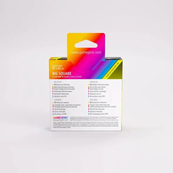 Board Game Sleeves Big Square Clear Matte