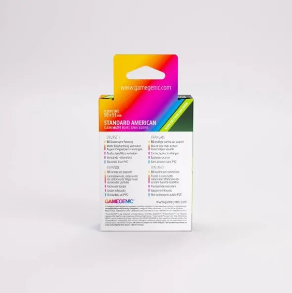 Board Game Sleeves Standard American Clear Matte