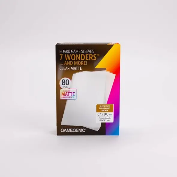 Board Game Sleeves 7 Wonders Clear Matte