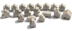 Carcassonne: Meeple - komplettes Spielfiguren-Set (19 Figuren) HOLZ Grau