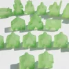 Carcassonne: Meeple - komplettes Spielfiguren-Set (19 Figuren) FROZEN Hellgrün