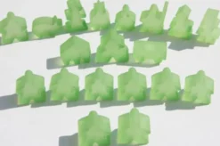 Carcassonne: Meeple - komplettes Spielfiguren-Set (19 Figuren) FROZEN Hellgrün