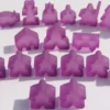 Carcassonne: Meeple - komplettes Spielfiguren-Set (19 Figuren) FROZEN Lila