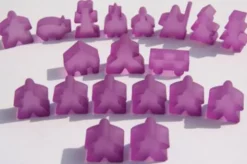 Carcassonne: Meeple - komplettes Spielfiguren-Set (19 Figuren) FROZEN Lila