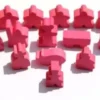 Carcassonne: Meeple - komplettes Spielfiguren-Set (19 Figuren) HOLZ Pink
