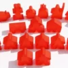 Carcassonne: Meeple - komplettes Spielfiguren-Set (19 Figuren) FROZEN Rot