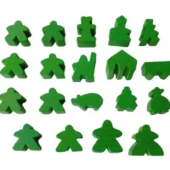 Carcassonne: Meeple - komplettes Spielfiguren-Set (19 Figuren) HOLZ Hellgrün