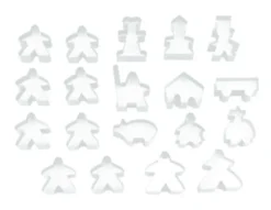 Carcassonne: Meeple - komplettes Spielfiguren-Set (19 Figuren) TRANSPARENT Farblos