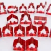 Carcassonne: Meeple - komplettes Spielfiguren-Set (19 Figuren) TRANSPARENT Rot