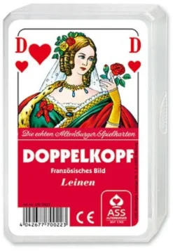 Doppelkopf Leinenprägung (Glasklares Etui)