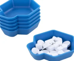 6er-Pack Shell Tokenhalter/Schälchen BLAU