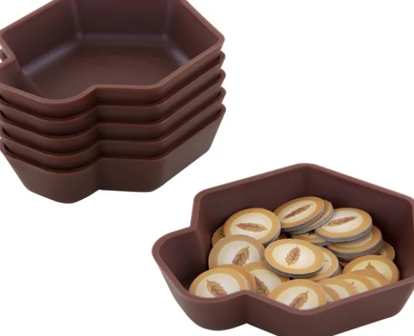 6er-Pack Shell Tokenhalter/Schälchen BRAUN