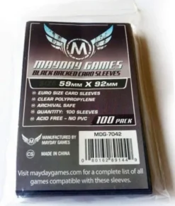 Euro Card Sleeve -Black Backed (100) 59mm x 92mm -7042