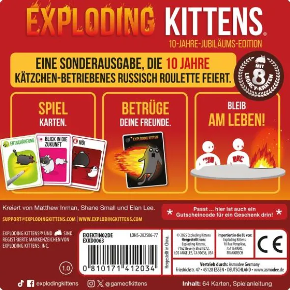 Exploding Kittens: 10-Jahre-Jubiläums-Edition (Tin)