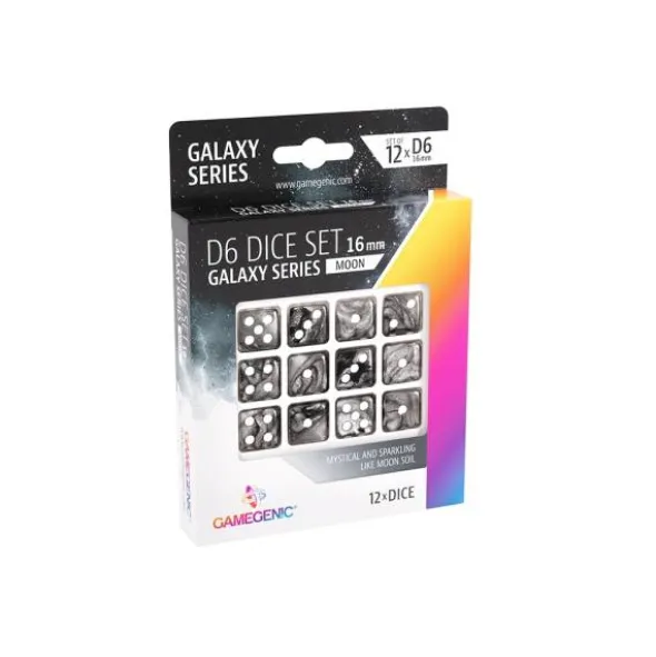 Galaxy Series - Moon - D6 Dice Set 16 mm