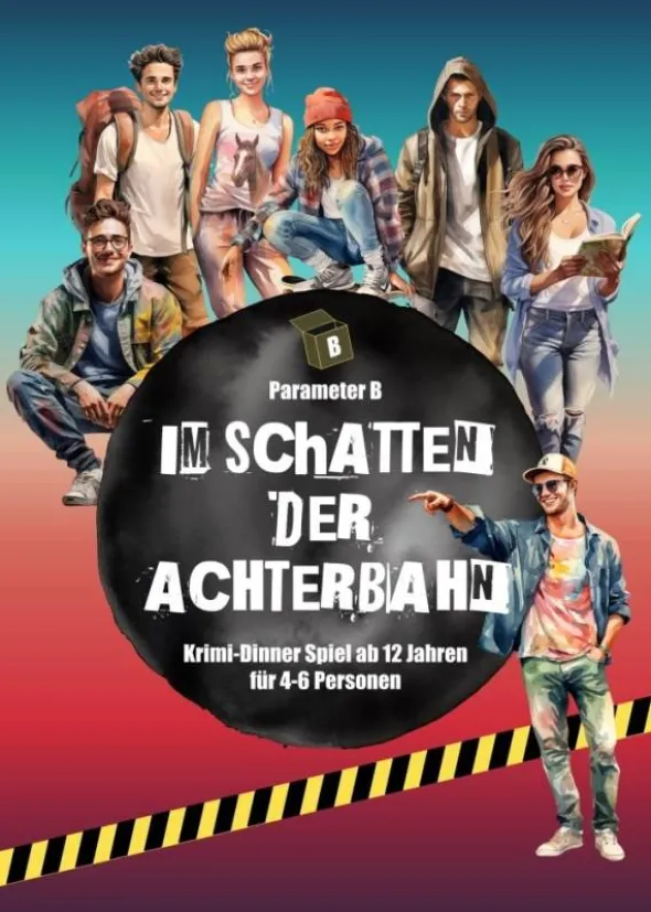 Im Schatten der Achterbahn – Krimi-Dinner Spiel für 4 Personen