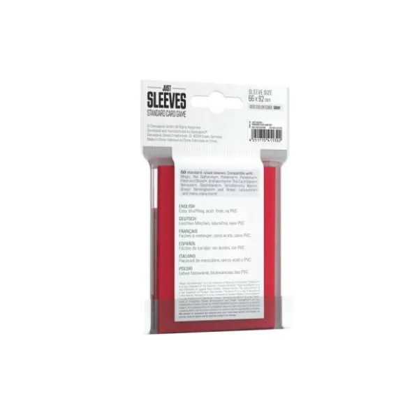 Just Sleeves – Standard Card Game Red 66mm x 92cm (50 Hüllen)
