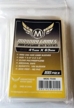 Mini USA Game Size Sleeves (100) 41mm x 63mm (gelb) - 7039