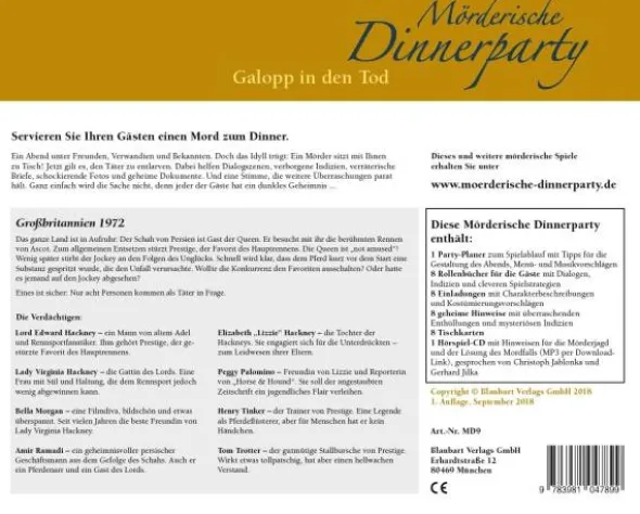 Mörderische Dinnerparty: Galopp in den Tod