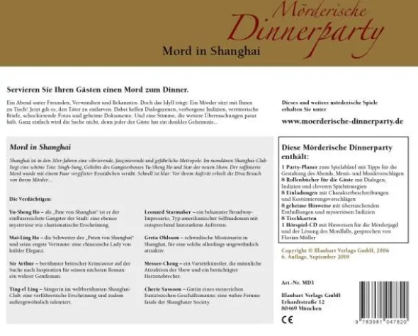 Mörderische Dinnerparty: Mord in Shanghai