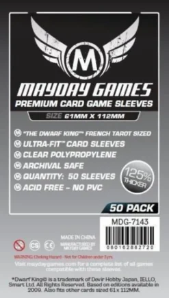 Premium Card Sleeve "Dwarf King" (50pcs) 61mm x 112mm - 7143