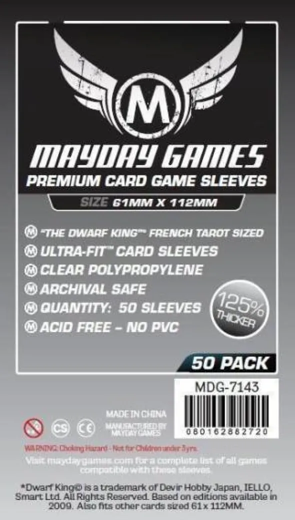 Premium Card Sleeve "Dwarf King" (50pcs) 61mm x 112mm - 7143