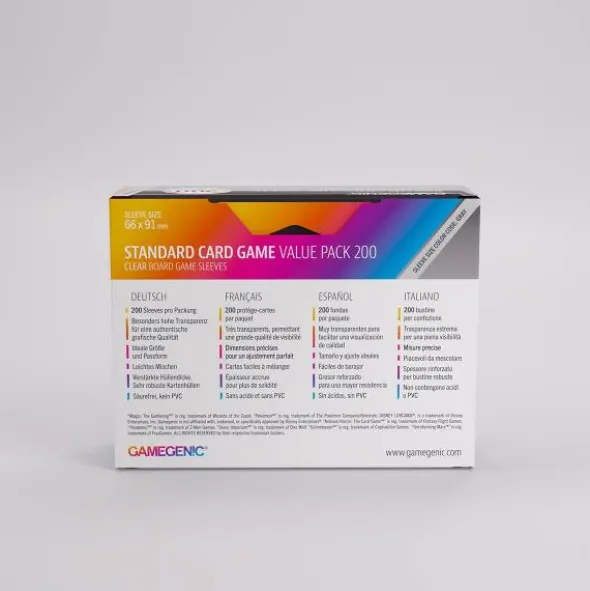 Prime Sleeves Standard Card Game-Size Value Pack 200