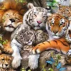 Puzzle: Schmusende Raubkatzen (200 XXL Teile)