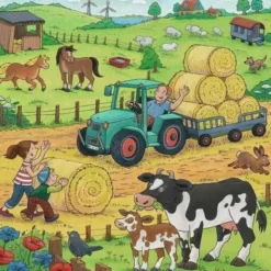 Puzzle: Viel los auf dem Bauernhof (3x49 Teile)