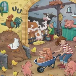 Puzzle: Viel los auf dem Bauernhof (3x49 Teile)