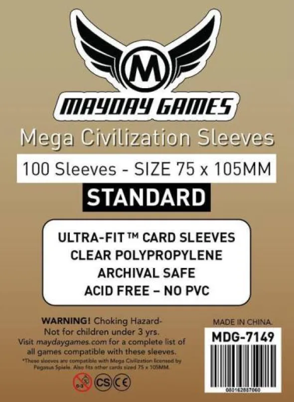 Standard Mega Civilization Sleeves (100pcs) 75mm x 105mm - 7149