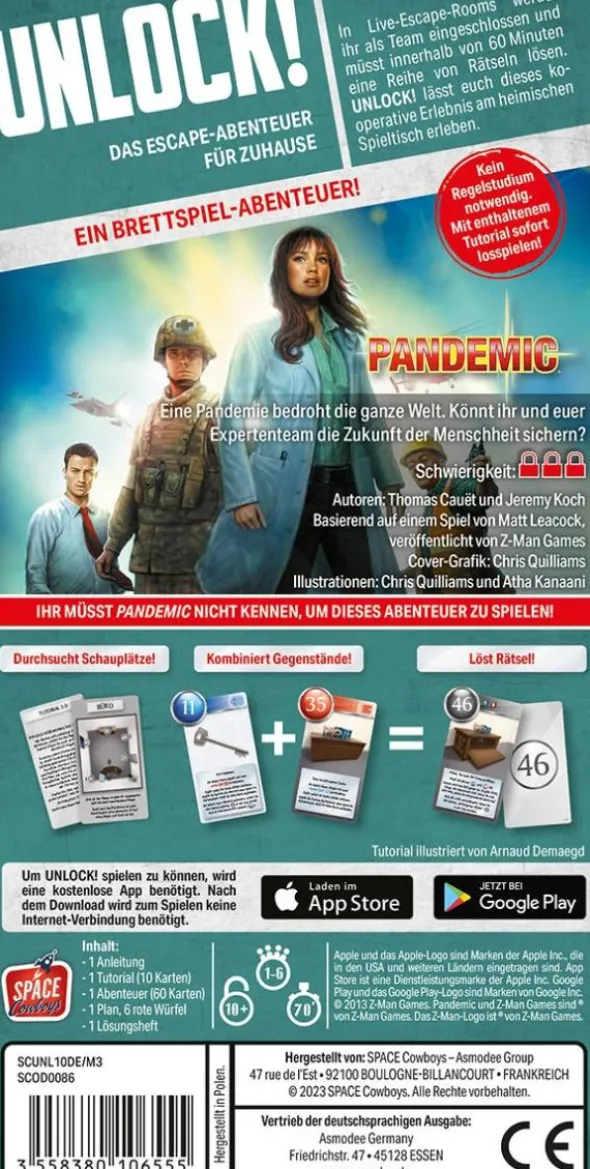 Unlock! Game Adventures: Pandemic (Einzelszenario)